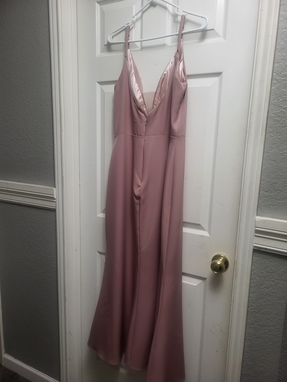 Revelry Rose Quartz V-Neck Bridesmaid Dress.